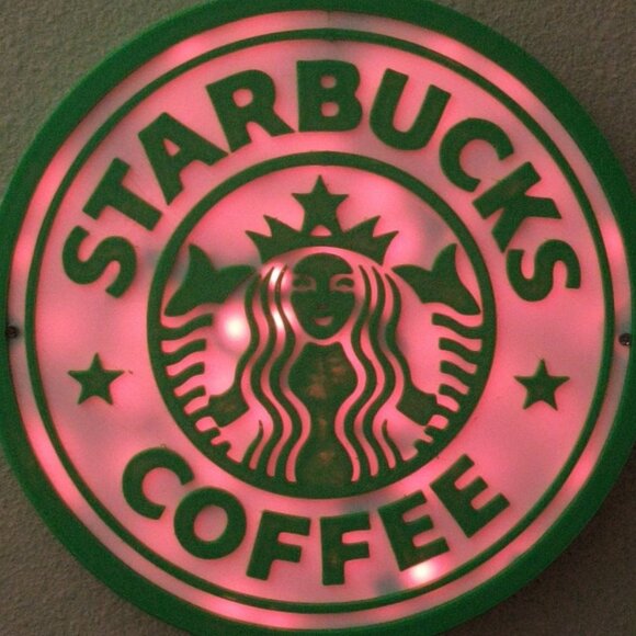 3D Printed Starbucks RGB LED 8-Inch Sign With Remote Wall Lamp - Picture 4 of 11